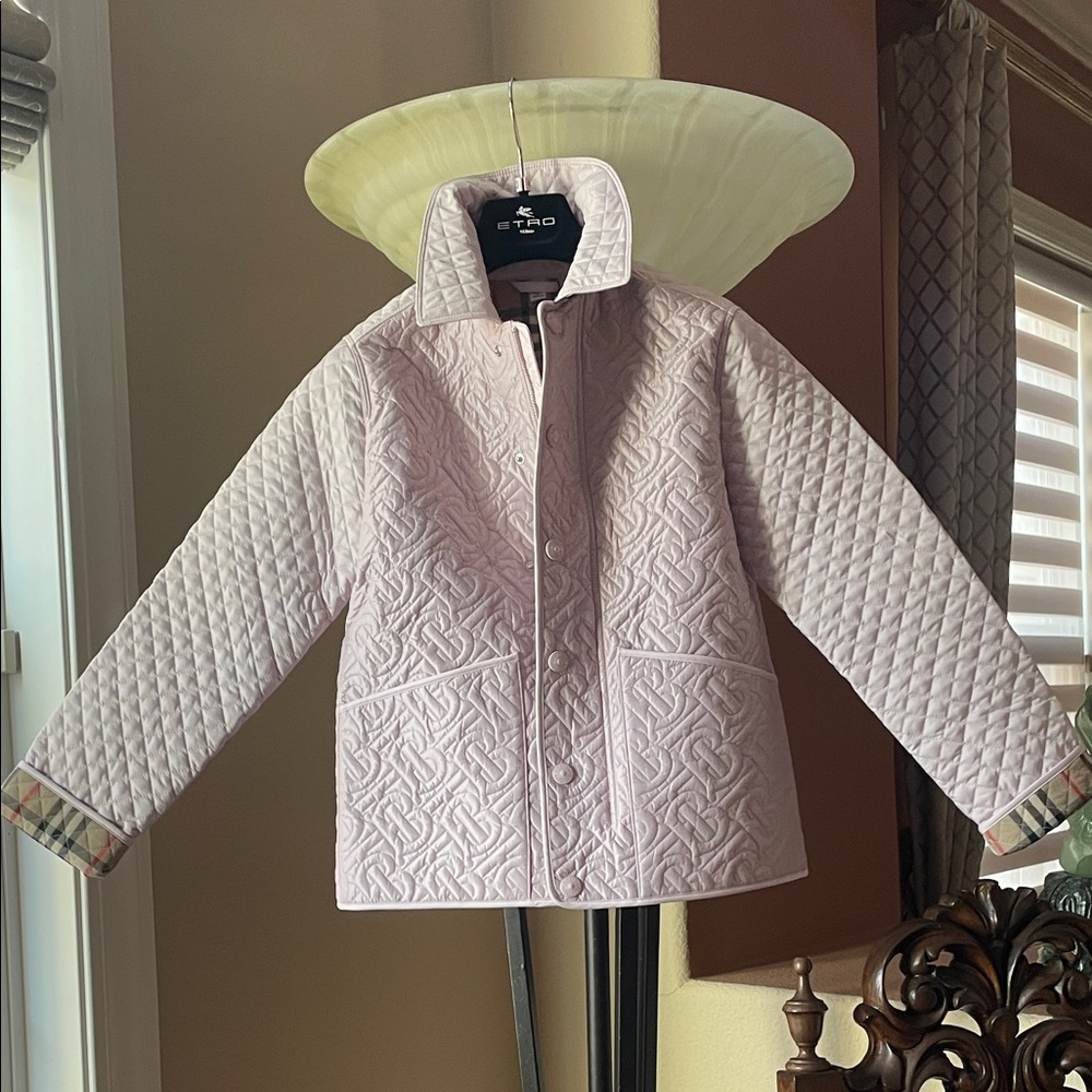 Burberry brand new Pale Pink Quilted Button Jacket